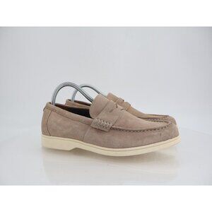 Vince Camuto Mens Kadron Shoes Loafers Size 8.5 Tan Suede Slip On Moc Toe Casual